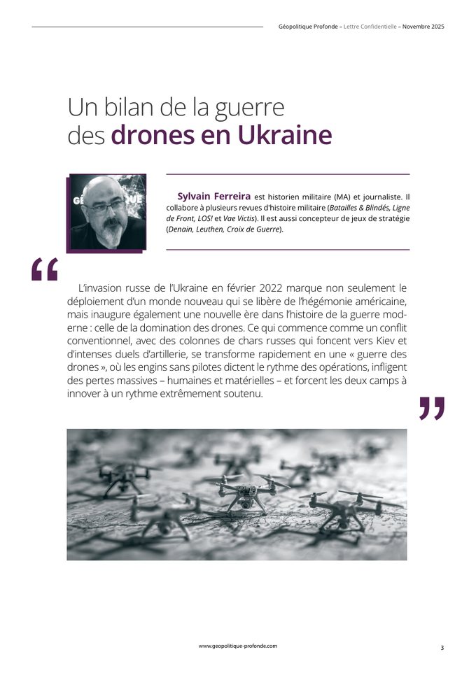 La guerre des drones en Ukraine, Revue Confidentielle n°29