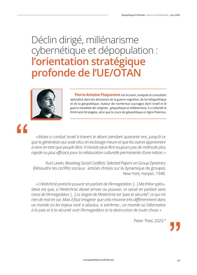 Projet Gaïa, Revue Confidentielle n°36