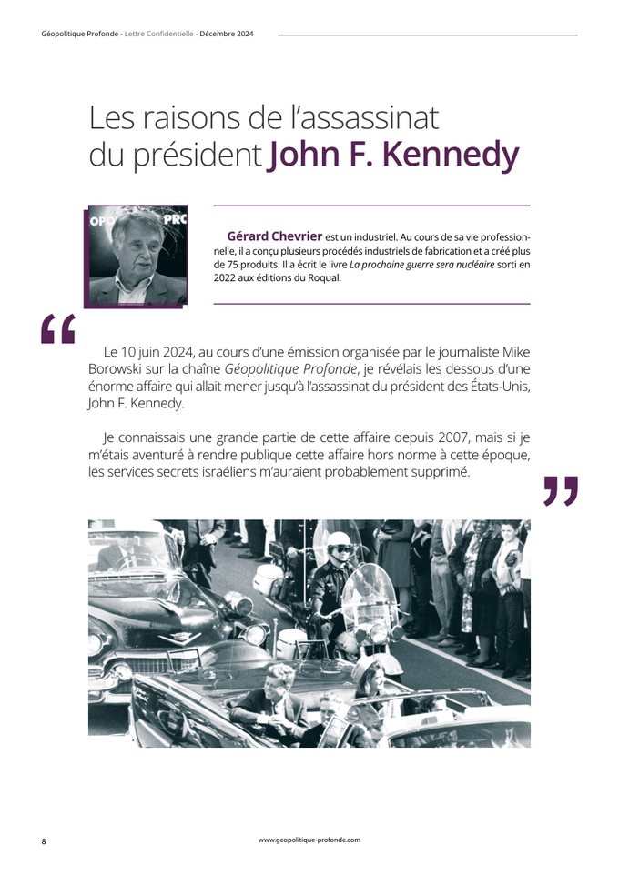L'assassinat de JFK, Revue Confidentielle n°19